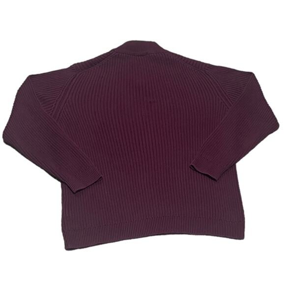 Eddie Bauer 100% Pima Cotton Quarter Zip Pullover Sweater Burgundy Maroon XL - Picture 3 of 3